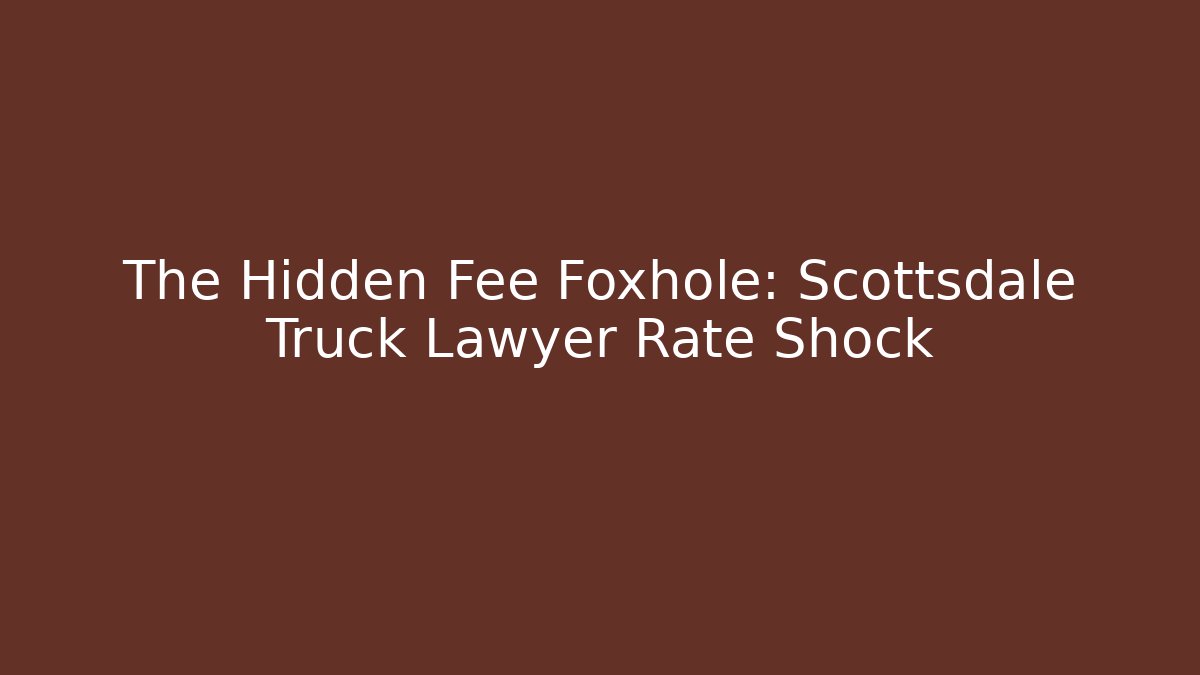 The Hidden Fee Foxhole: Scottsdale Truck Lawyer Rate Shock