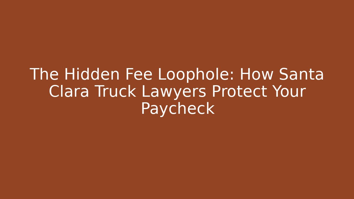 The Hidden Fee Loophole: How Santa Clara Truck Lawyers Protect Your Paycheck