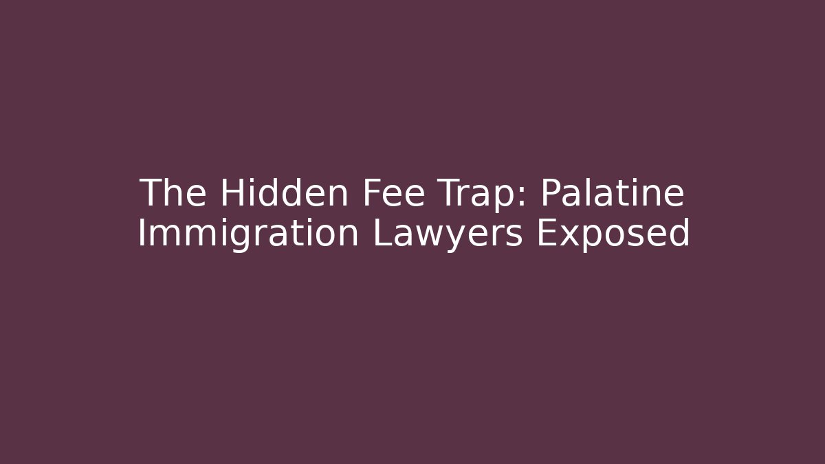 The Hidden Fee Trap: Palatine Immigration Lawyers Exposed