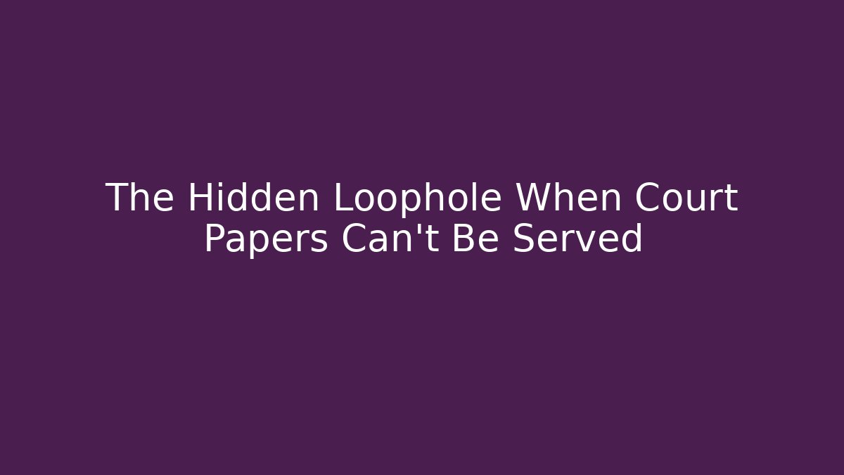 The Hidden Loophole When Court Papers Can’t Be Served