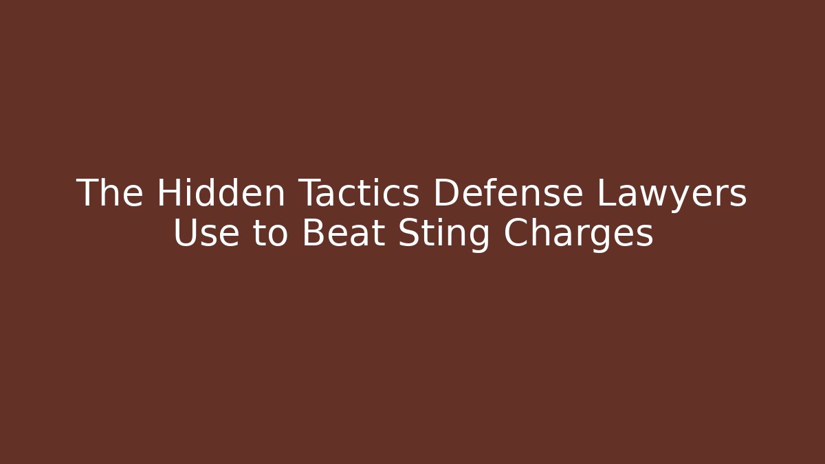 The Hidden Tactics Defense Lawyers Use to Beat Sting Charges