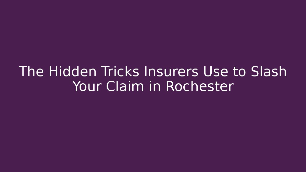 The Hidden Tricks Insurers Use to Slash Your Claim in Rochester