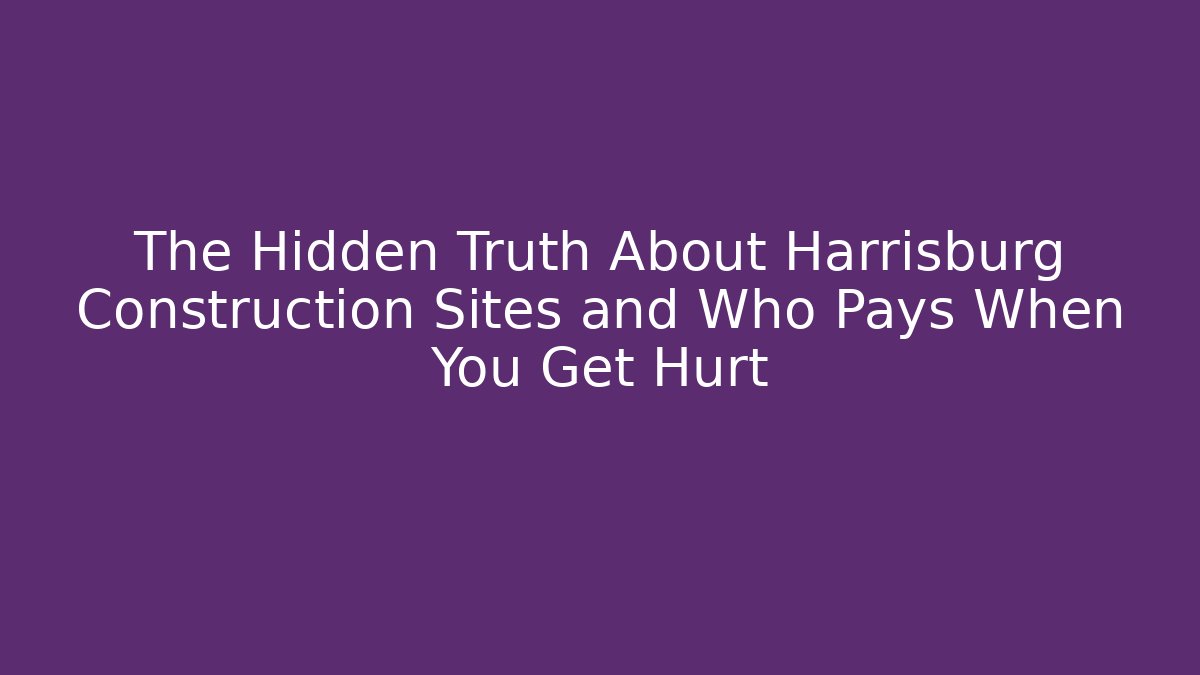 The Hidden Truth About Harrisburg Construction Sites and Who Pays When You Get Hurt