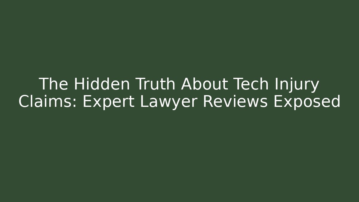 The Hidden Truth About Tech Injury Claims: Expert Lawyer Reviews Exposed