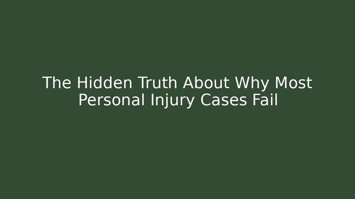 The Hidden Truth About Why Most Personal Injury Cases Fail - WealthxGroup