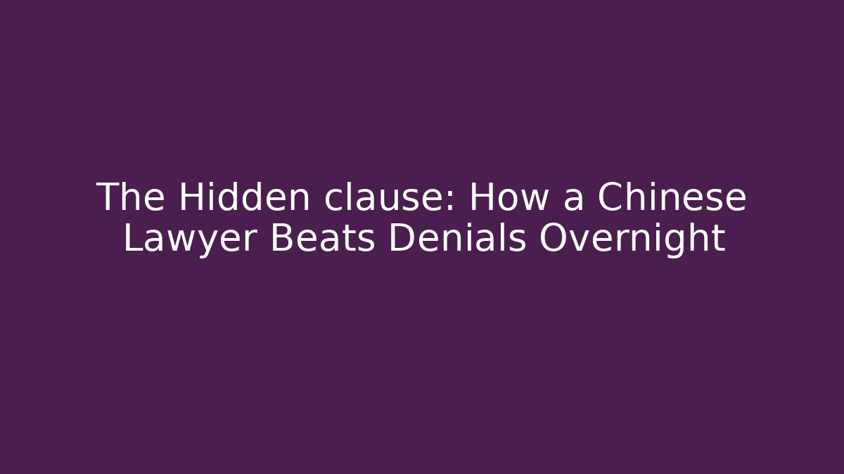 The Hidden clause: How a Chinese Lawyer Beats Denials Overnight