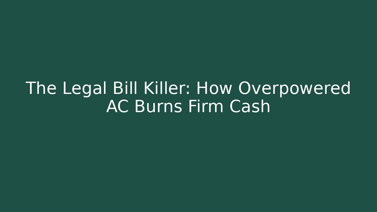 The Legal Bill Killer: How Overpowered AC Burns Firm Cash - WealthxGroup