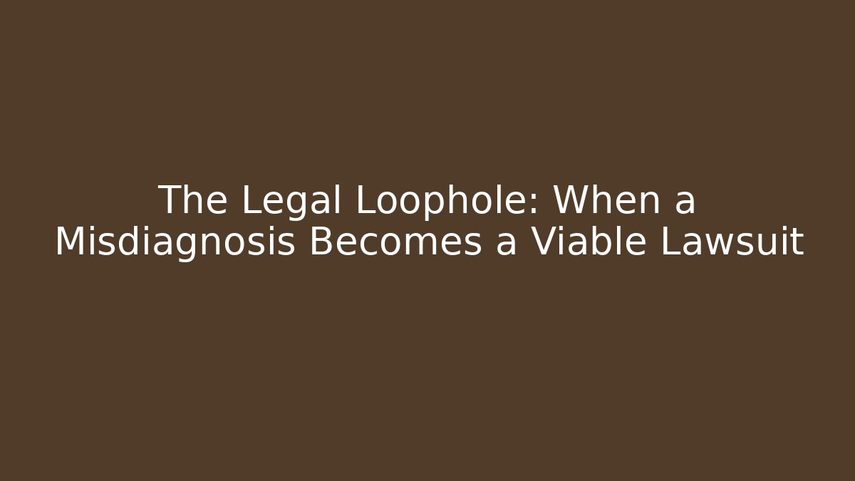 The Legal Loophole: When a Misdiagnosis Becomes a Viable Lawsuit