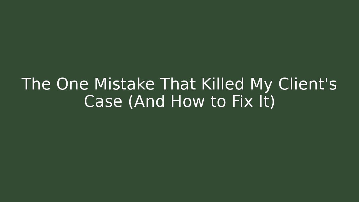 The One Mistake That Killed My Client’s Case (And How to Fix It)