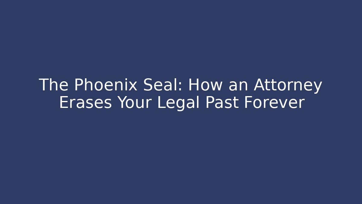 The Phoenix Seal: How an Attorney Erases Your Legal Past Forever