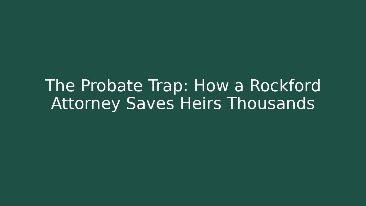 The Probate Trap: How a Rockford Attorney Saves Heirs Thousands