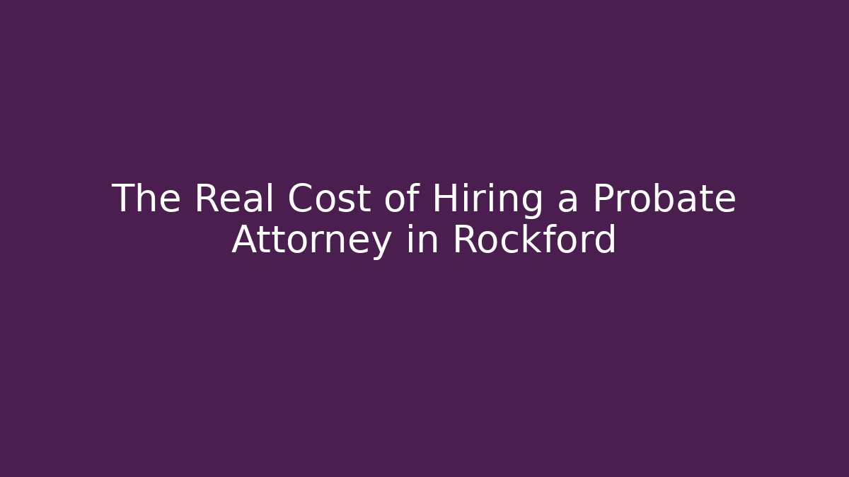 The Real Cost of Hiring a Probate Attorney in Rockford