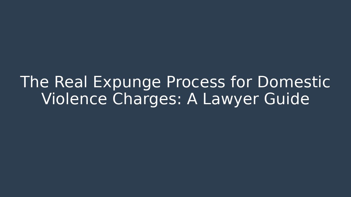 The Real Expunge Process for Domestic Violence Charges: A Lawyer Guide