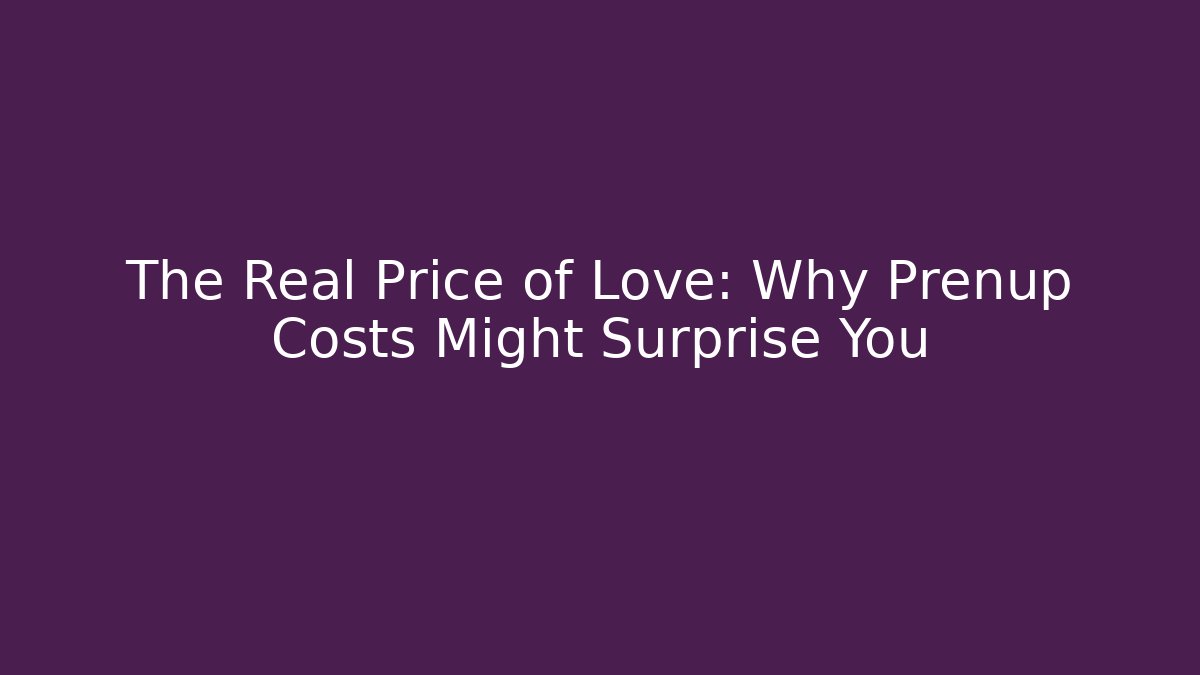 The Real Price of Love: Why Prenup Costs Might Surprise You