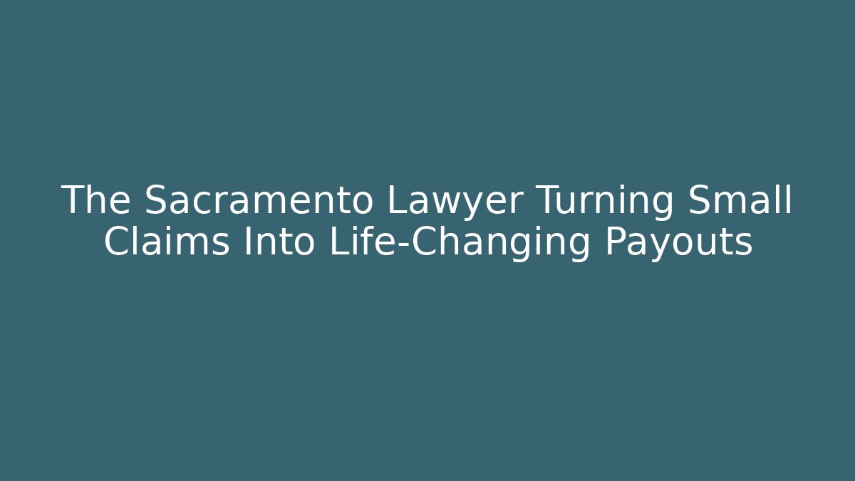 The Sacramento Lawyer Turning Small Claims Into Life-Changing Payouts