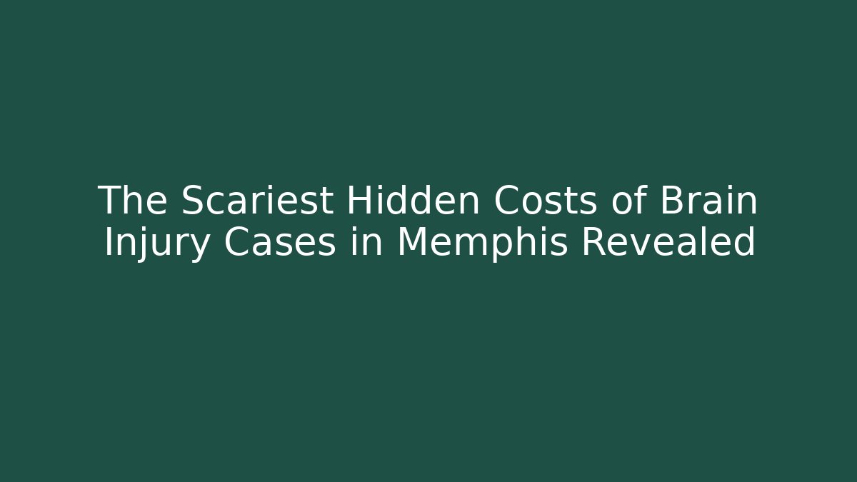 The Scariest Hidden Costs of Brain Injury Cases in Memphis Revealed