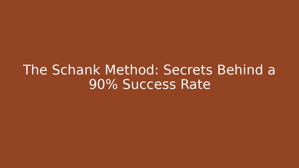 The Schank Method: Secrets Behind a 90% Success Rate - WealthxGroup