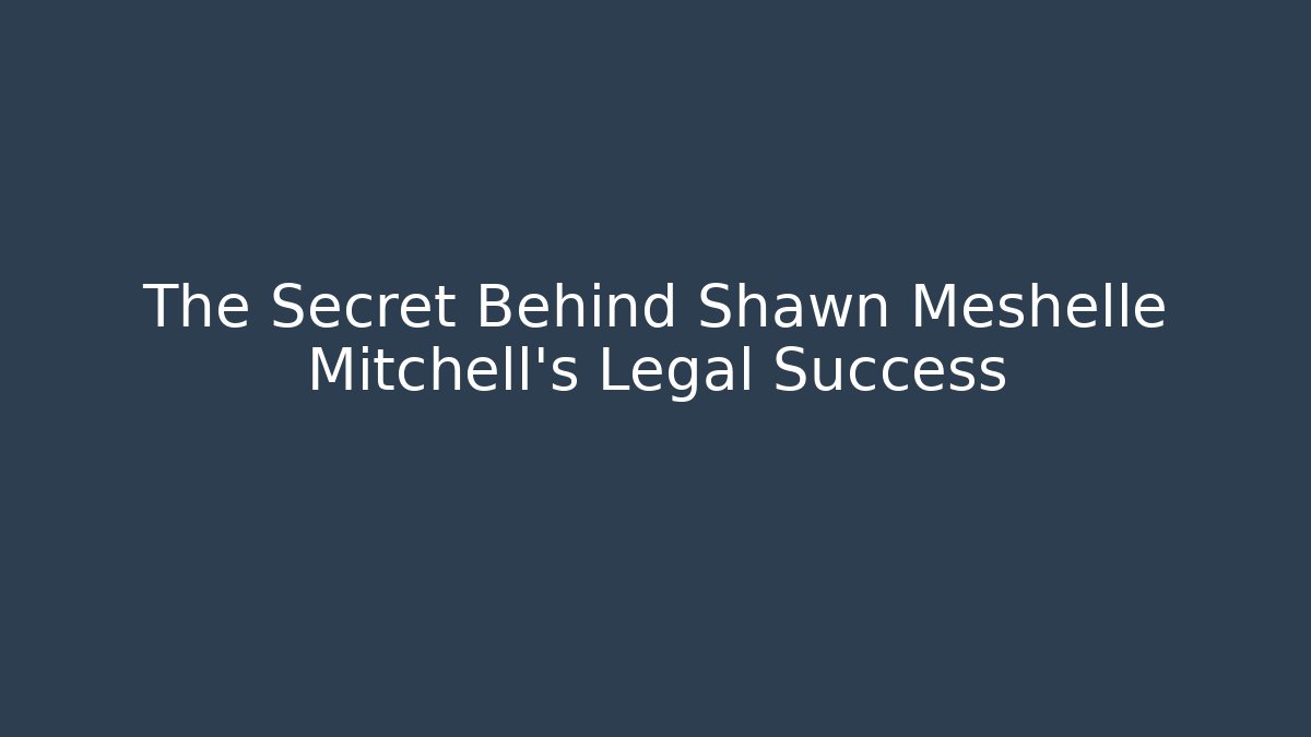 The Secret Behind Shawn Meshelle Mitchell's Legal Success