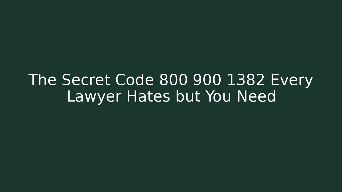 The Secret Code 800 900 1382 Every Lawyer Hates but You Need - WealthxGroup