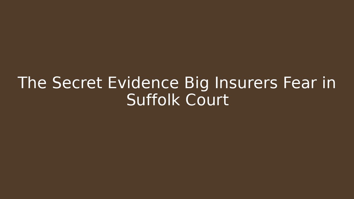 The Secret Evidence Big Insurers Fear in Suffolk Court - WealthxGroup