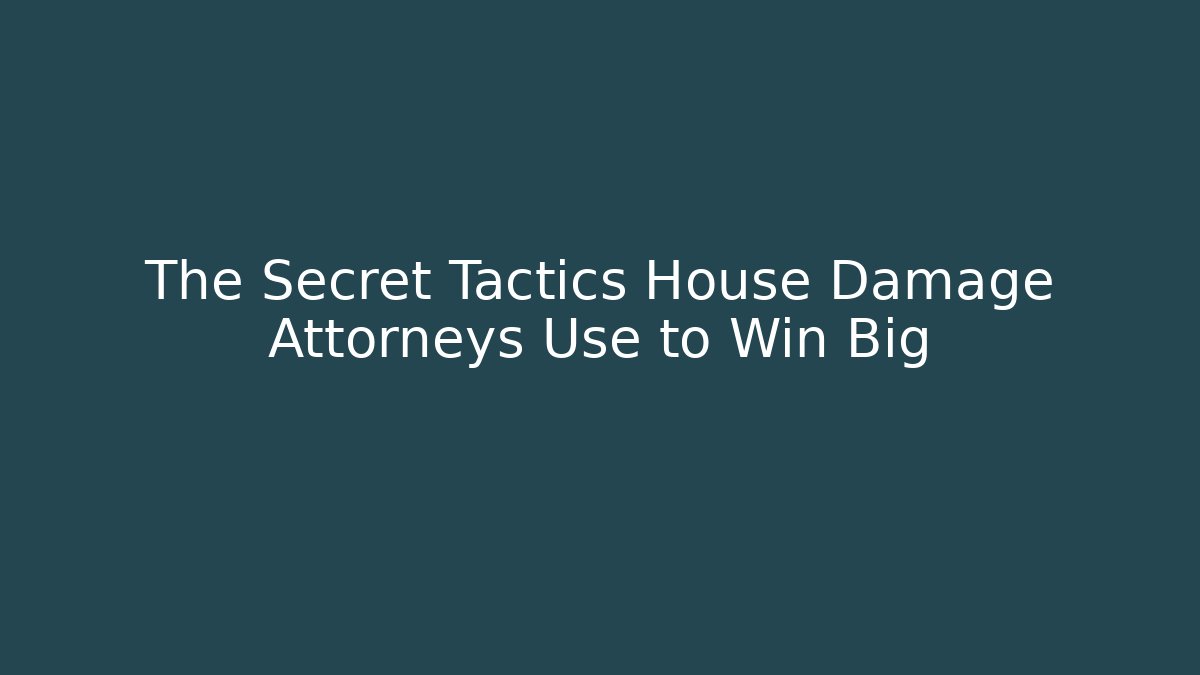 The Secret Tactics House Damage Attorneys Use to Win Big