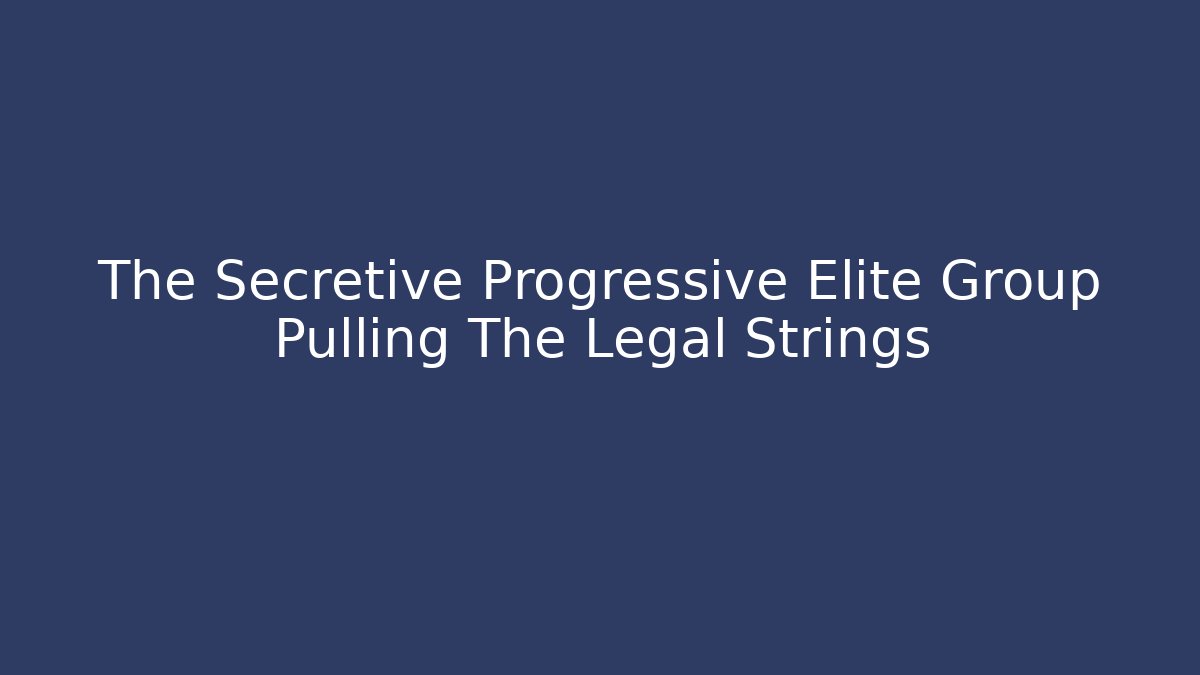 The Secretive Progressive Elite Group Pulling The Legal Strings