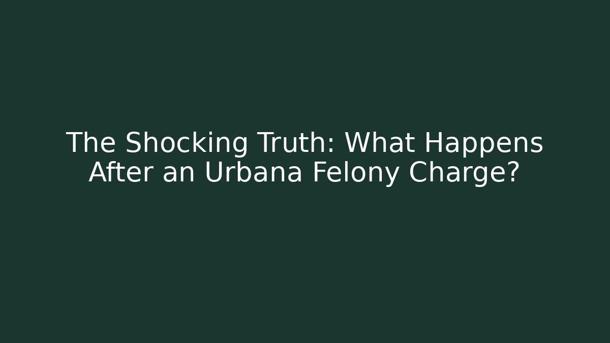 The Shocking Truth: What Happens After an Urbana Felony Charge?