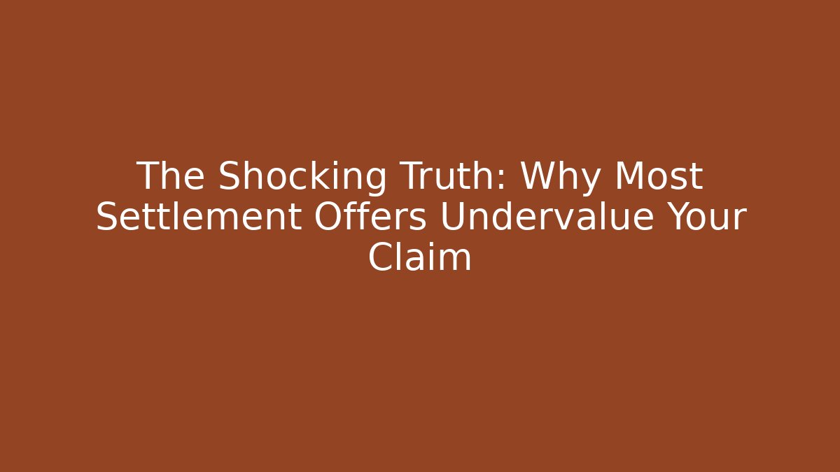 The Shocking Truth: Why Most Settlement Offers Undervalue Your Claim