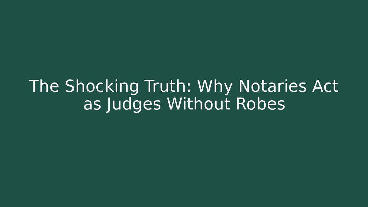 The Shocking Truth: Why Notaries Act as Judges Without Robes - WealthxGroup
