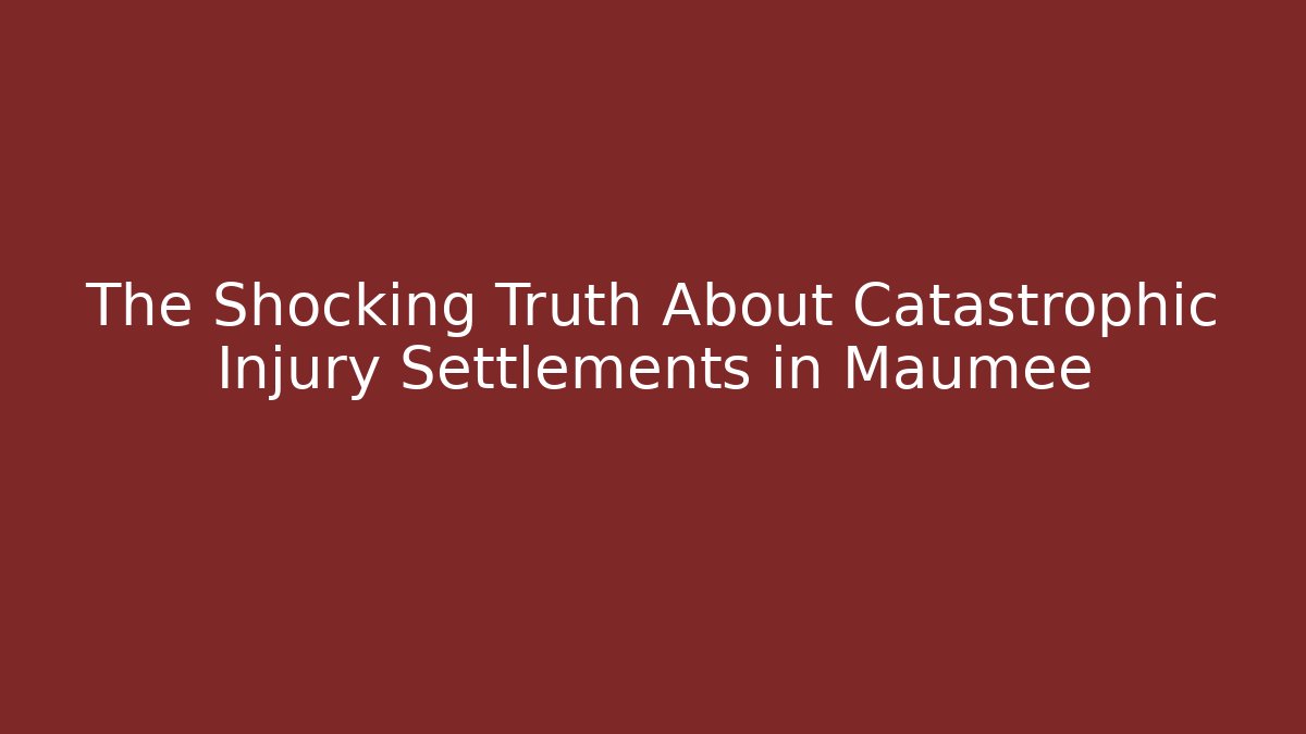 The Shocking Truth About Catastrophic Injury Settlements in Maumee