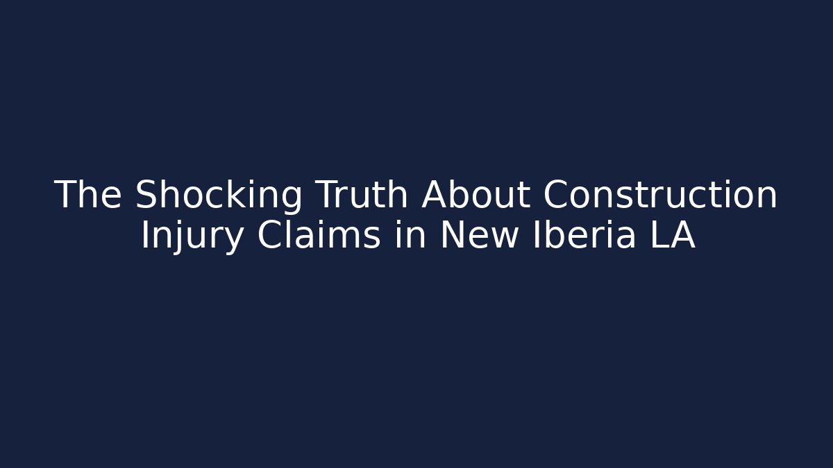 The Shocking Truth About Construction Injury Claims in New Iberia LA