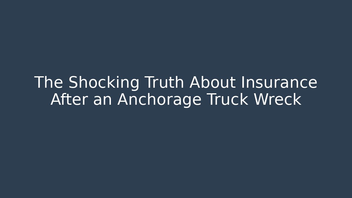 The Shocking Truth About Insurance After an Anchorage Truck Wreck