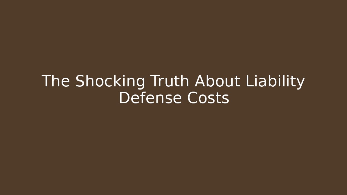 The Shocking Truth About Liability Defense Costs