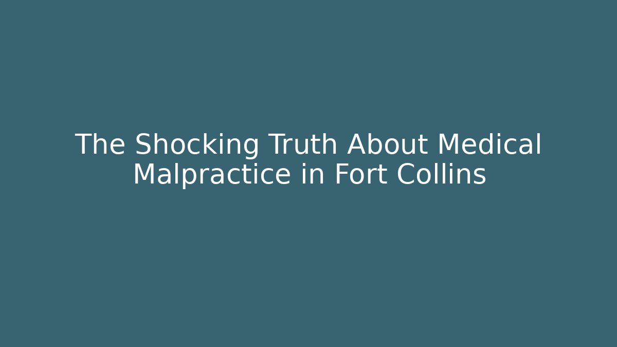The Shocking Truth About Medical Malpractice in Fort Collins