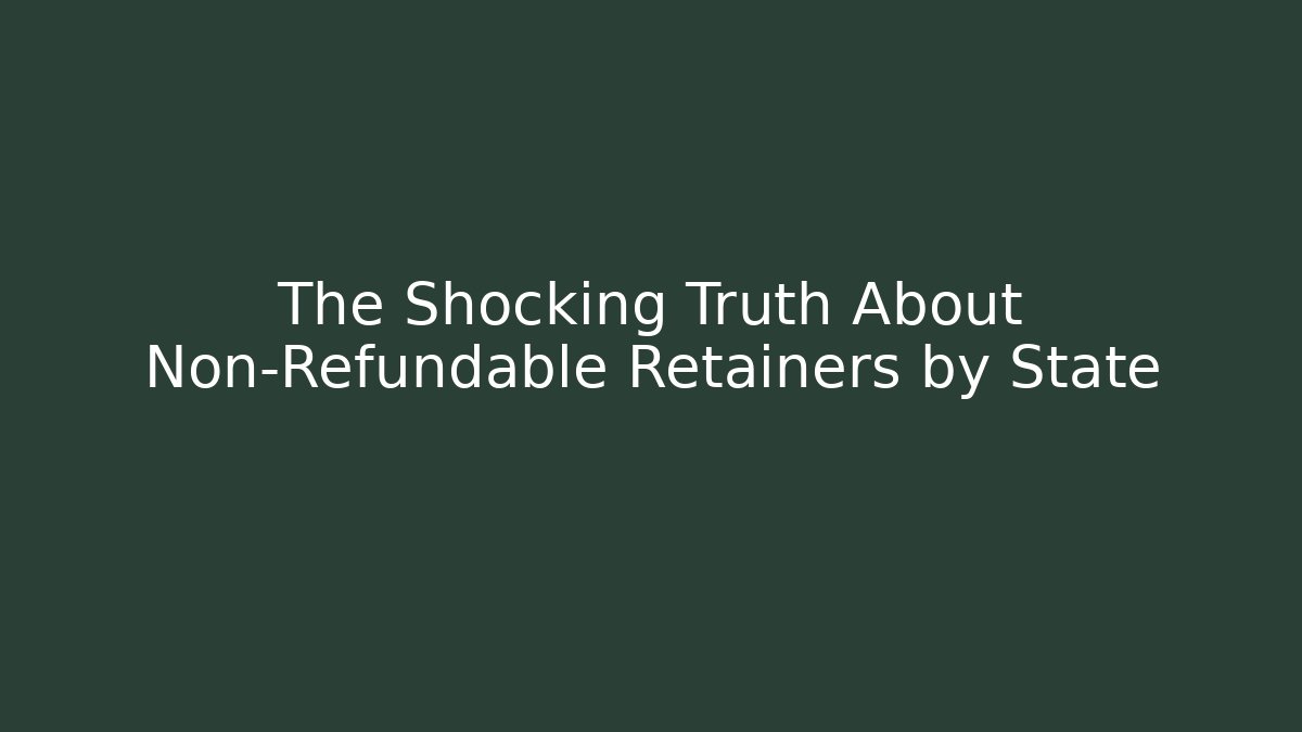 The Shocking Truth About Non-Refundable Retainers by State - WealthxGroup