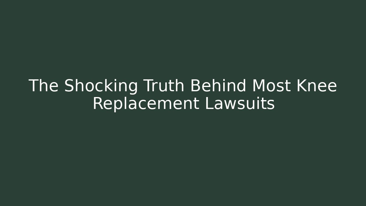 The Shocking Truth Behind Most Knee Replacement Lawsuits - WealthxGroup