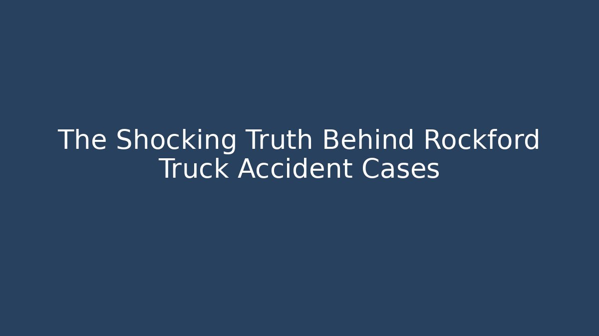 The Shocking Truth Behind Rockford Truck Accident Cases