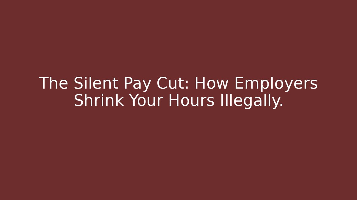 The Silent Pay Cut: How Employers Shrink Your Hours Illegally.