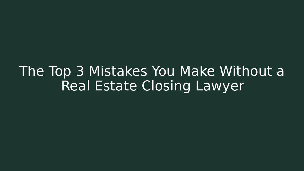 The Top 3 Mistakes You Make Without a Real Estate Closing Lawyer
