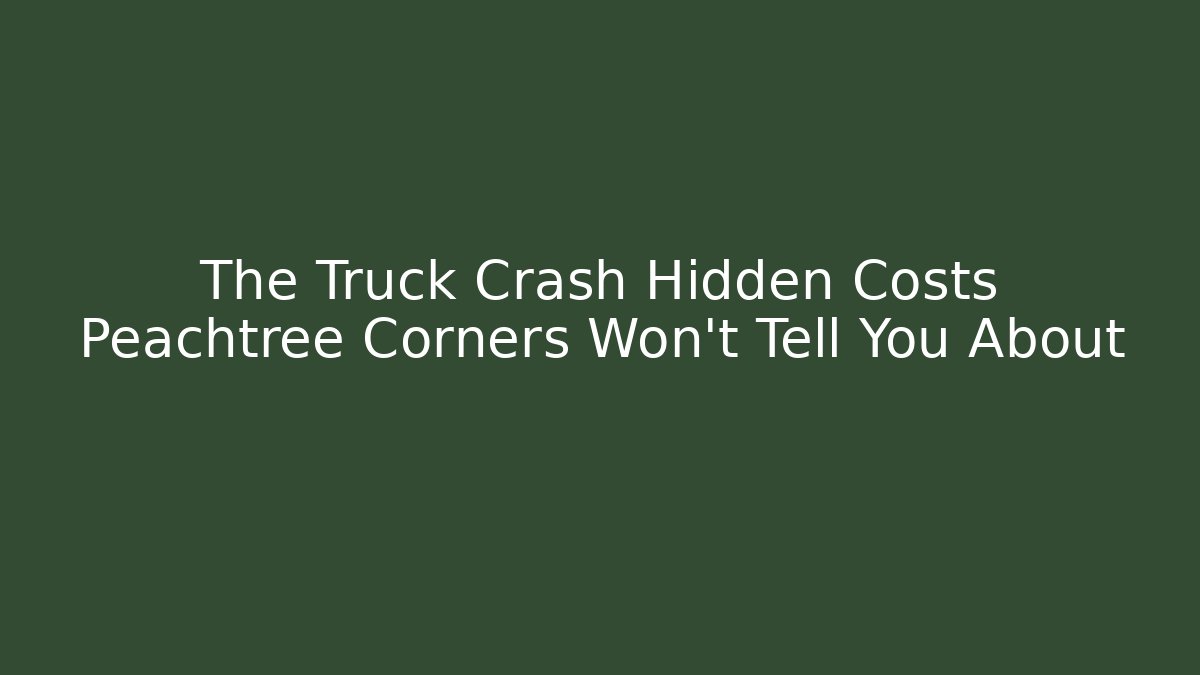 The Truck Crash Hidden Costs Peachtree Corners Won't Tell You About