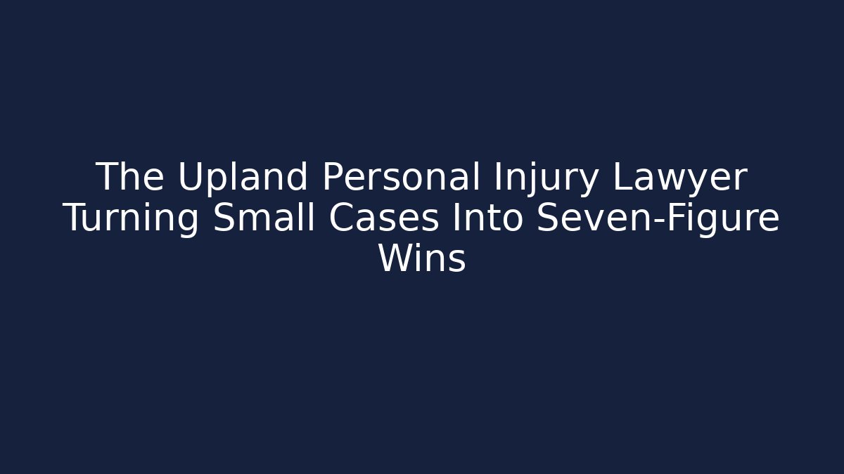 The Upland Personal Injury Lawyer Turning Small Cases Into Seven-Figure Wins