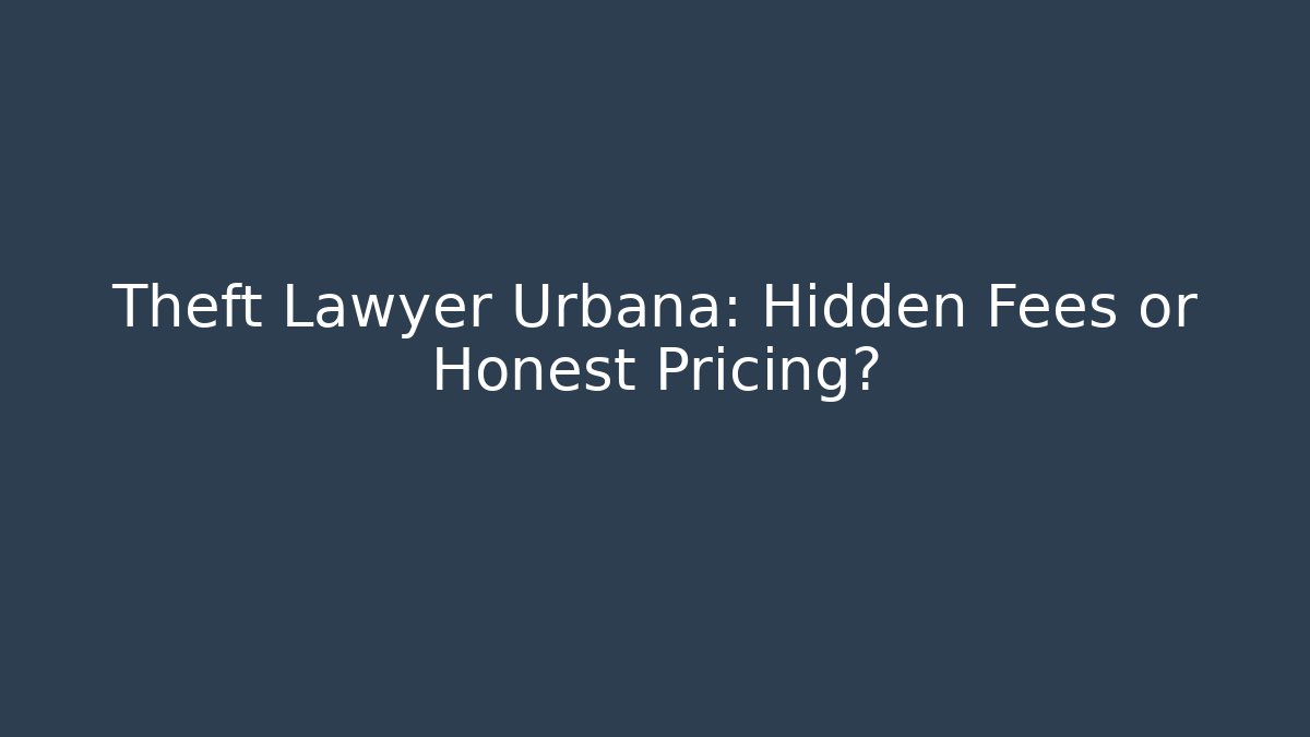 Theft Lawyer Urbana: Hidden Fees or Honest Pricing?