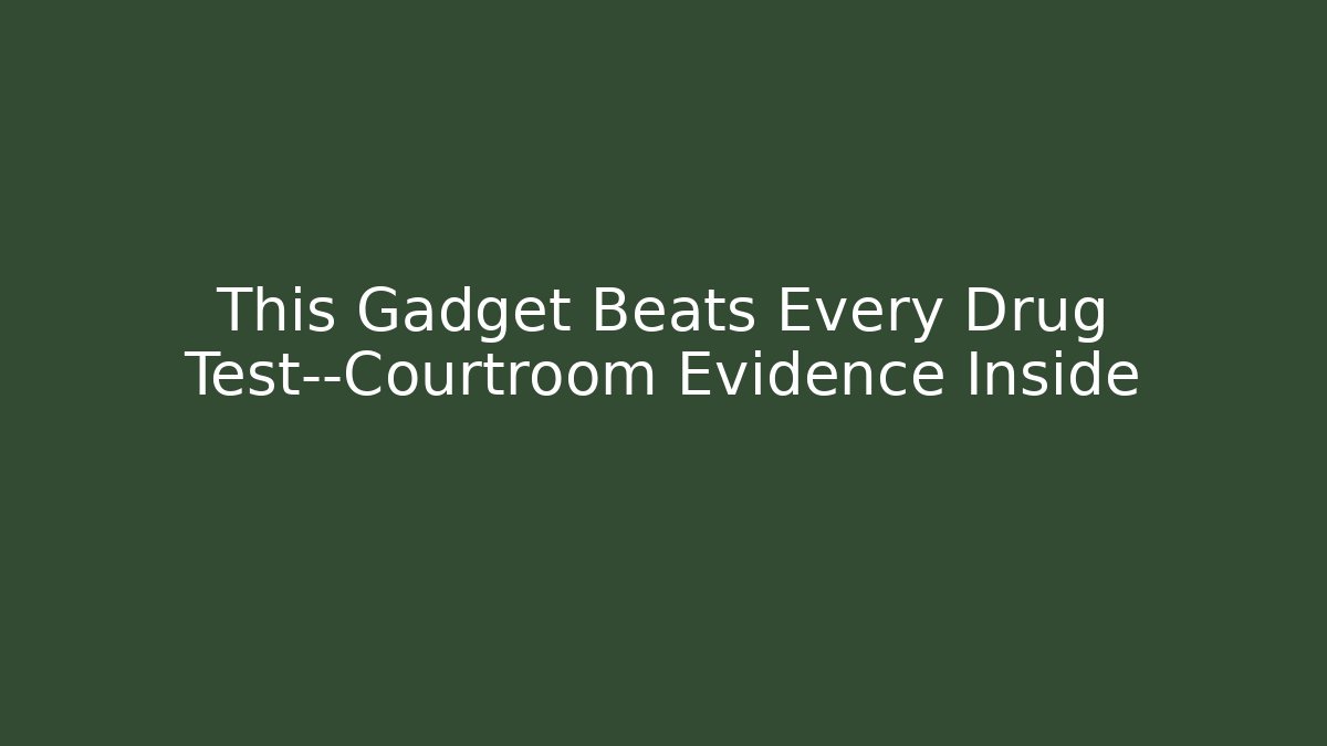 This Gadget Beats Every Drug Test—Courtroom Evidence Inside