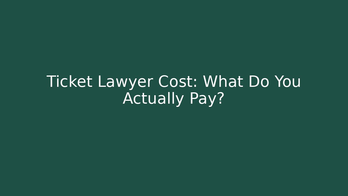 Ticket Lawyer Cost: What Do You Actually Pay? - WealthxGroup