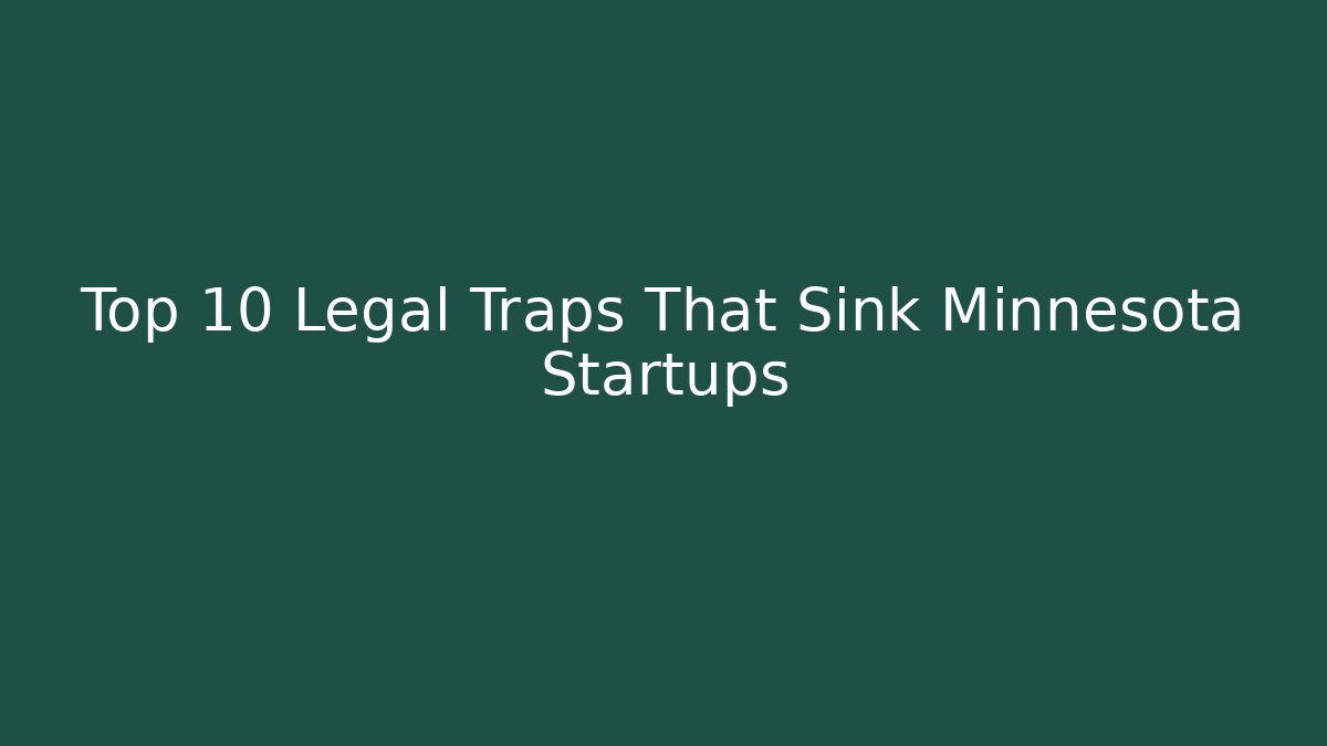 Top 10 Legal Traps That Sink Minnesota Startups