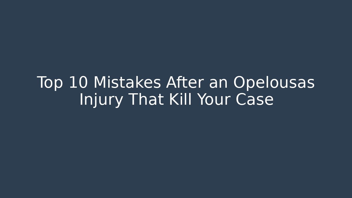 Top 10 Mistakes After an Opelousas Injury That Kill Your Case - WealthxGroup