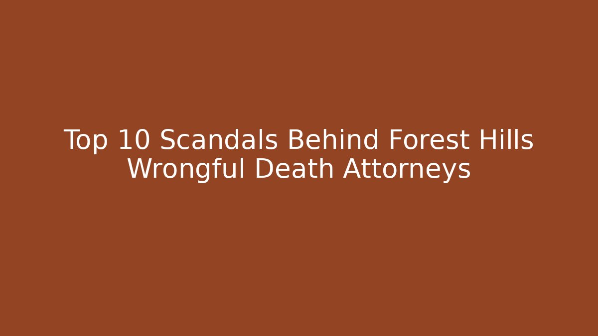 Top 10 Scandals Behind Forest Hills Wrongful Death Attorneys - WealthxGroup