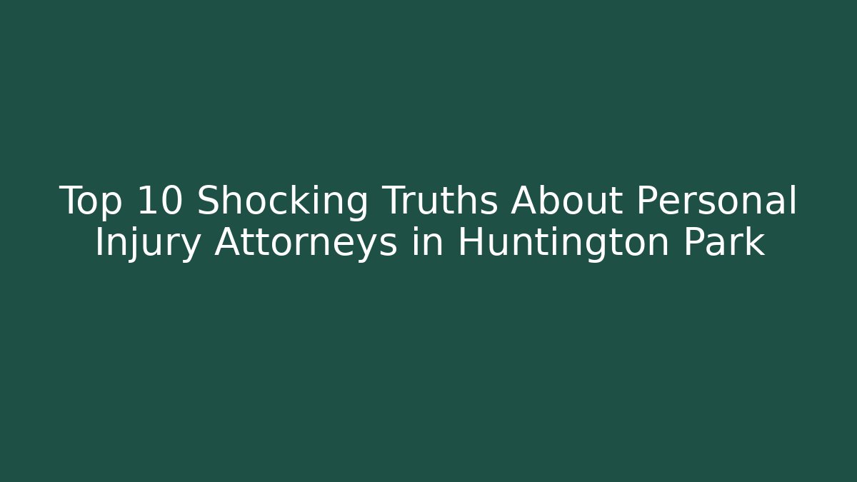 Top 10 Shocking Truths About Personal Injury Attorneys in Huntington Park