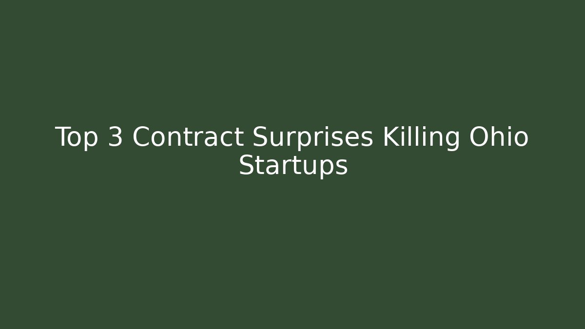 Top 3 Contract Surprises Killing Ohio Startups