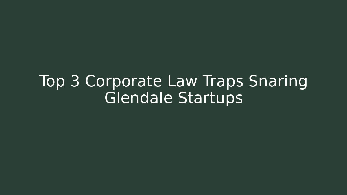Top 3 Corporate Law Traps Snaring Glendale Startups